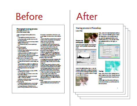 Before and After of a UDL Photoshop assignment